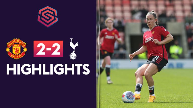 Watch highlights of the Women's Super League match between Manchester United and Tottenham.