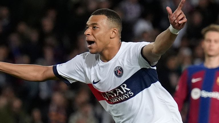 Mbappe scores twice as PSG beat 10-player Barcelona in CL epic