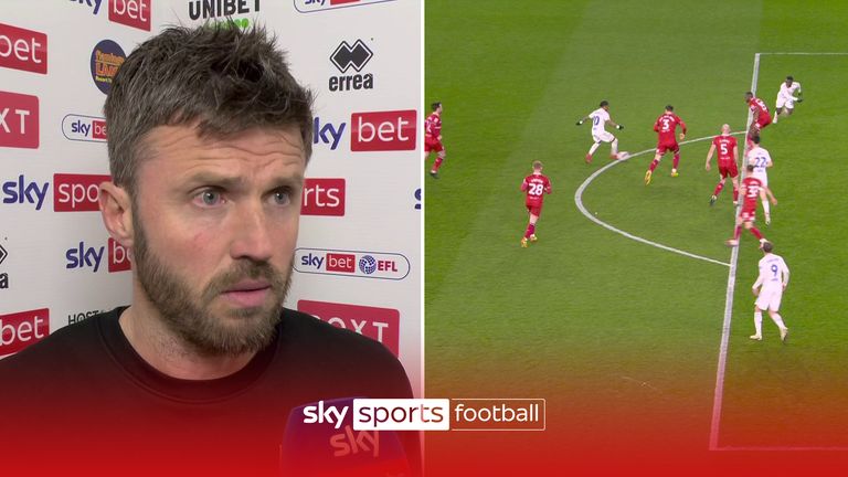 Michael Carrick gives his thoughts of Middlesbrough 4-3 lost at home to promotion pushers Leeds United and believe Wilfried Gnonto that should've not stood was a 'swinging point' of the match. 