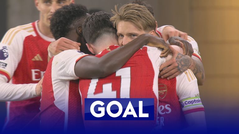 Odegaard scores for Arsenal against Wolves