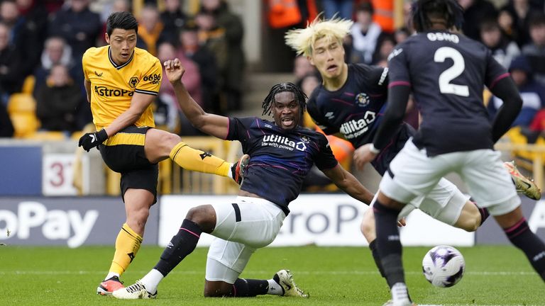 Hwang Hee-Chan gives Wolves a first-half lead against Luton