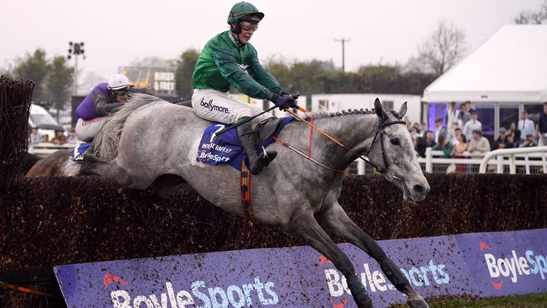 Intense Raffles clears the last to win the Irish Grand National at Fairyhouse