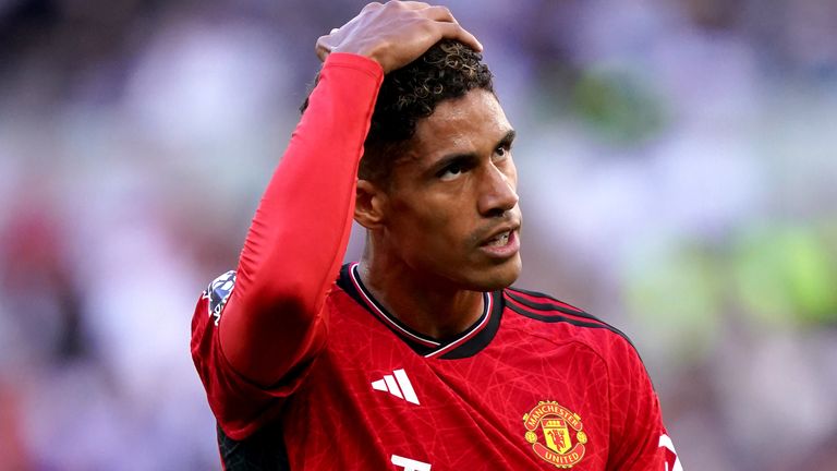 Raphael Varane of Manchester United during the Premier League match at Tottenham Hotspur Stadium, London.  Date taken: Saturday, August 19, 2023.