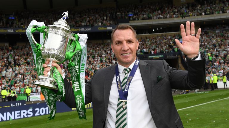 Brendan Rodgers own the Scottish Cup twice during his first spell at Celtic