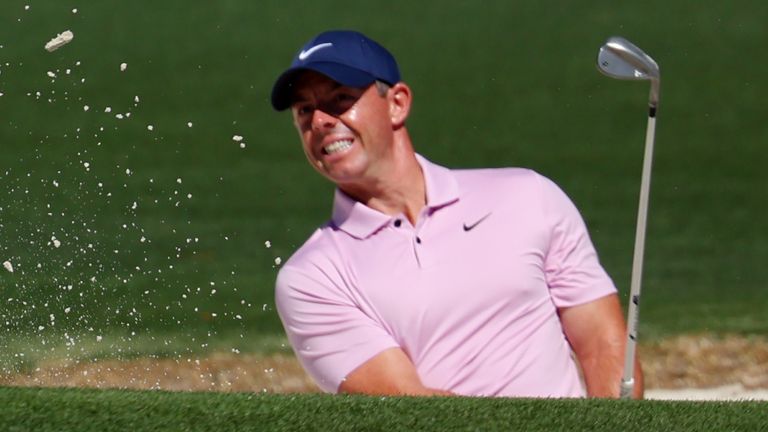 Rory McIlroy during his third round at the 2024 Masters
