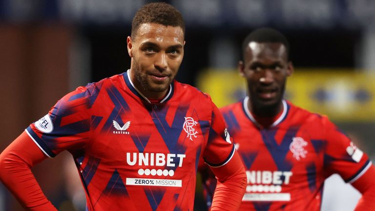 Cyriel Dessers shows his frustration during Ranger's clash with Dundee