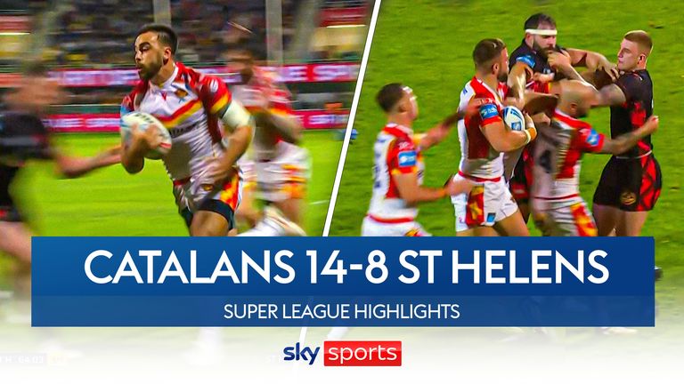 Highlights from round seven of the Super League match between Catalans Dragons and St. Helens Saints.
