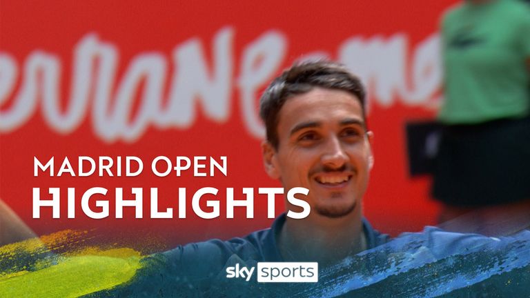 Watch highlights of the Madrid Open match between Lorenzo Sonego and Richard Gasquet.