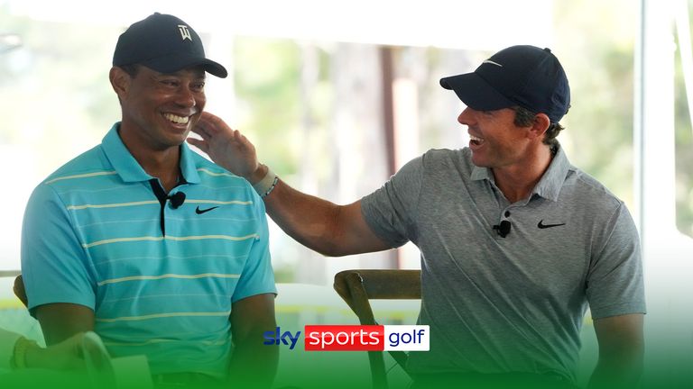 Golfers Tiger Woods and Rory McIlroy