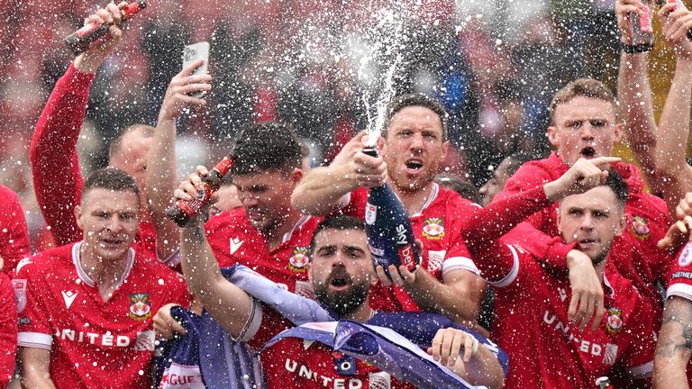 Wrexham celebrate promotion to League One