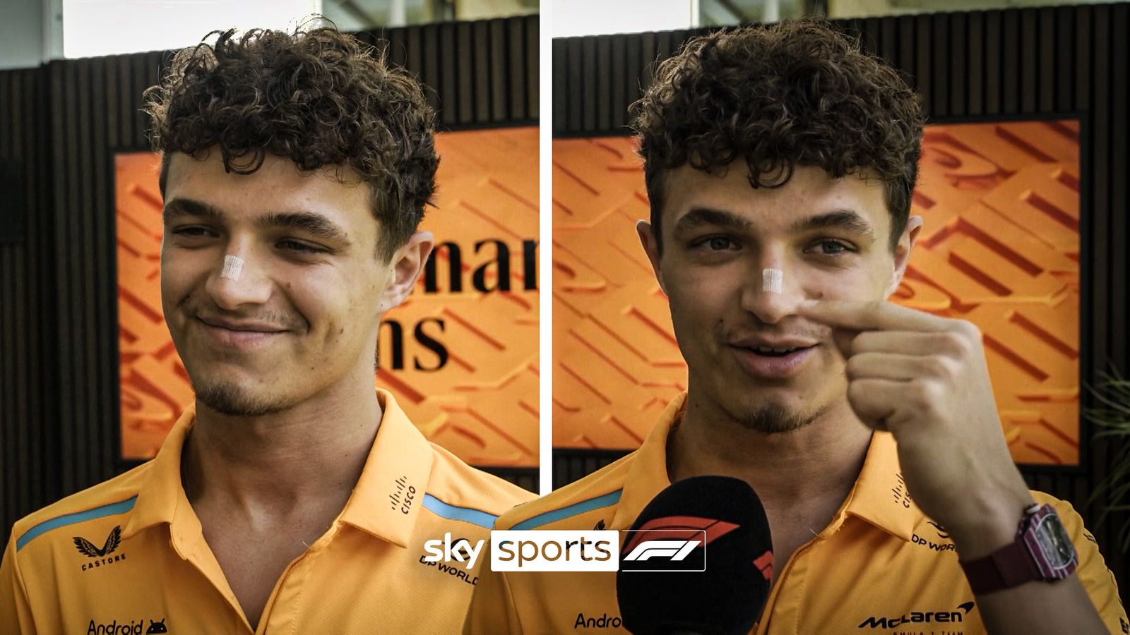 What's happened to Lando Norris' nose?! 'It's just a little cut