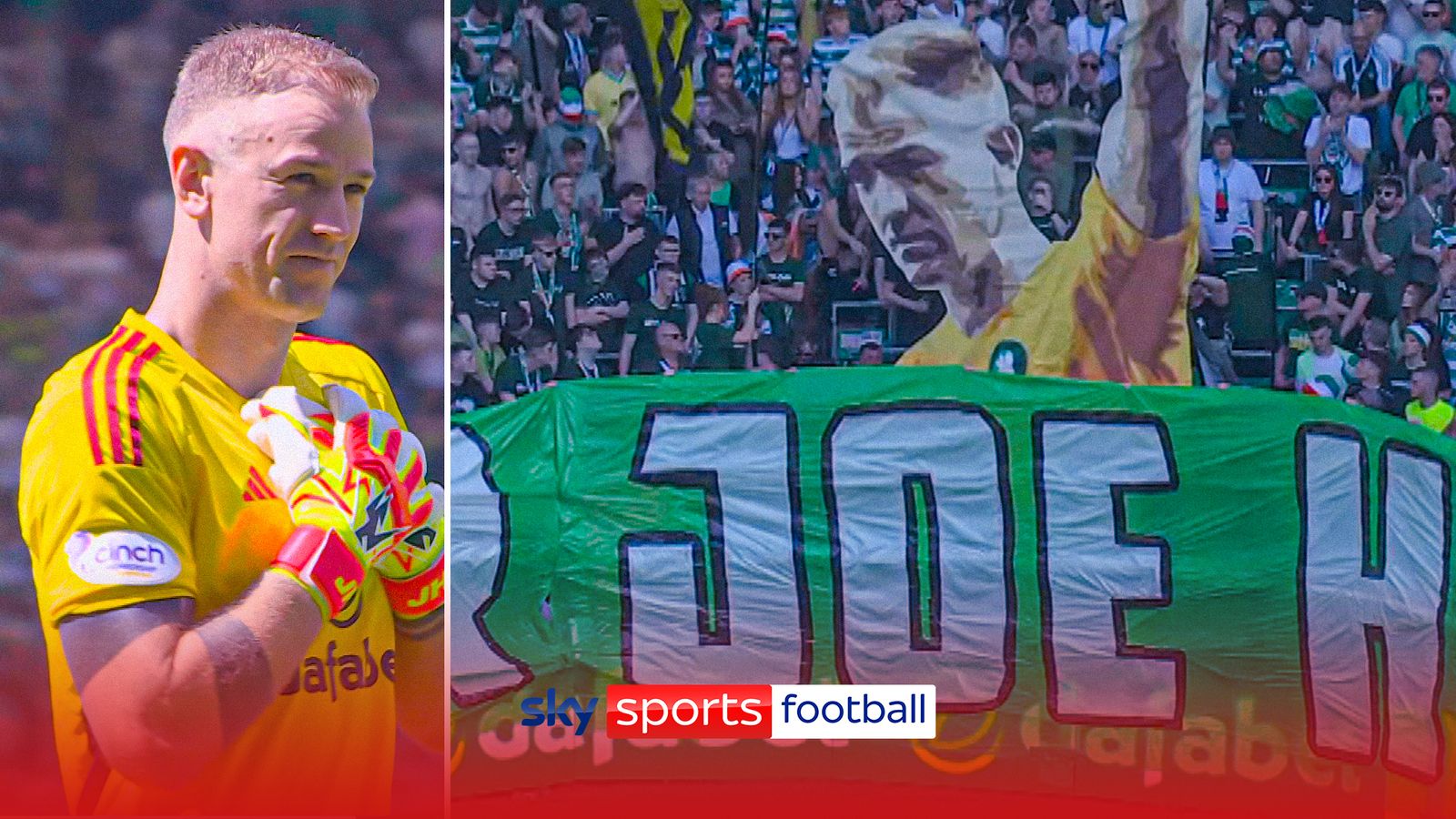 Celtic fans unveil tribute tifo to an emotional Joe Hart