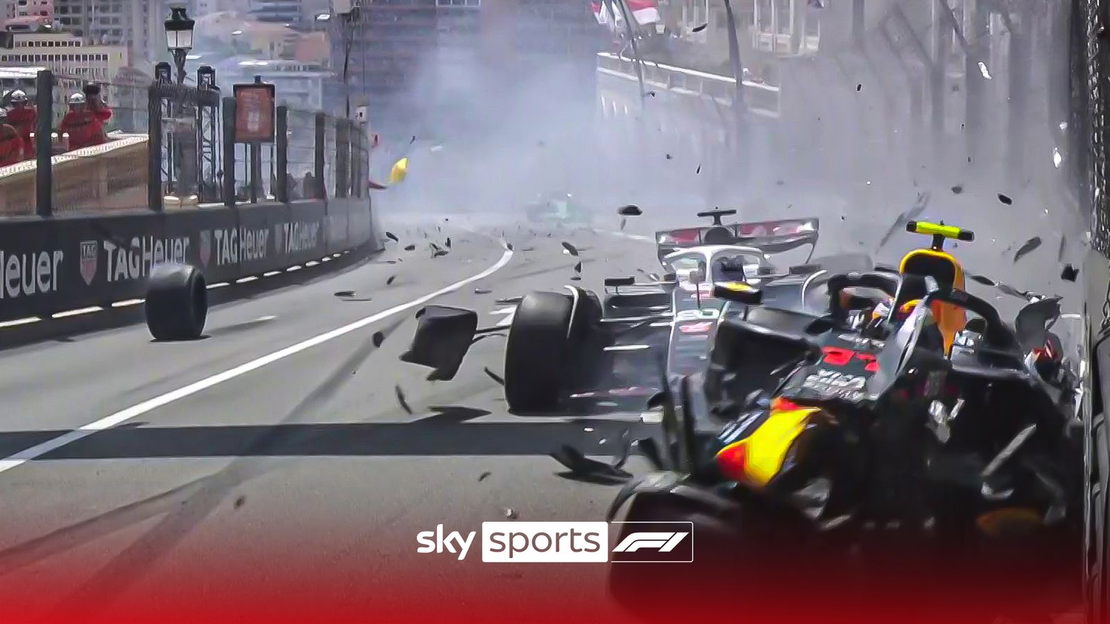 Monaco GP Sergio Perez and Kevin Magnussen in huge crash on first lap