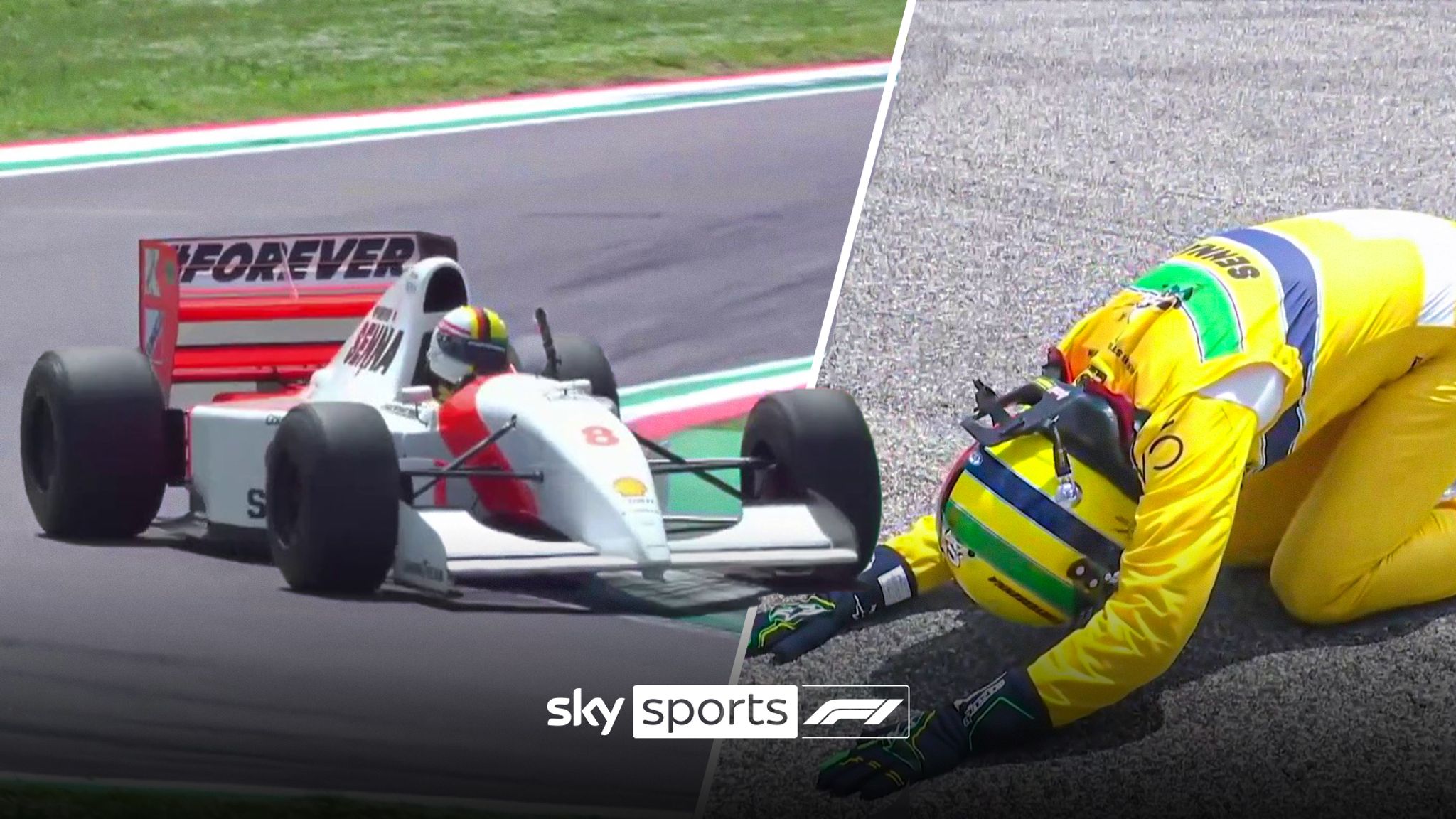 Four-time World Champion Sebastian Vettel pays tribute to Ayrton Senna by  driving Senna's car and organising a run around Imola.