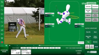How does Wyndham Clark achieve his huge swing?