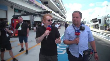 'Tractor Boys on tour!' | Ed Sheeran and Ted walk the Miami pit lane