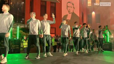 'We want another trophy!' - Players return to Celtic Park for title celebrations