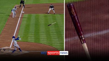Duck! | Baseball bat sent FLYING towards dugout