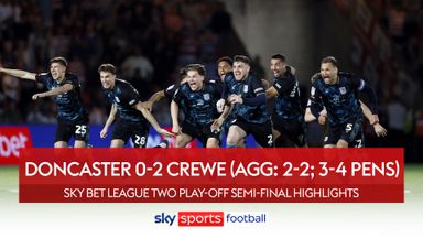 Doncaster 0-2 Crewe (Agg: 2-2; 3-4 pens)