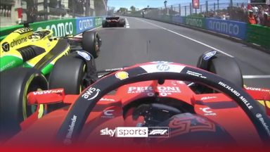 SkyPad: Piastri and Sainz touch to cause puncture