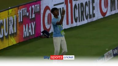 IPL ball boy takes catch off Stoinis six! | 'A massive smile on his face'