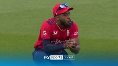 Rashid gets England's fourth with a great catch by Jordan