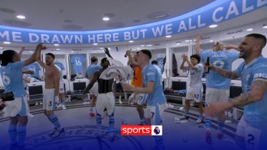 A title to remember! Man City continue celebrations in changing room!