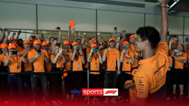 Hero's welcome for race winner Norris at McLaren