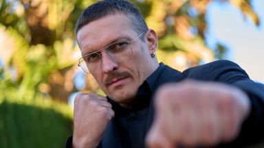Ukrainian heavyweight boxing champion Oleksandr Usyk, poses for a photo during an interview with The Associated Press, in Valencia, Spain, Thursday, Nov. 9, 2023.  The heavyweight title fight between Oleksandr Usyk and Tyson Fury now appears likely f
