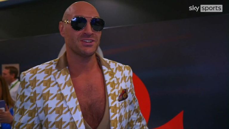 Fury vs Usyk: Relaxed Fury breaks into song on arrival at Freedom Arena