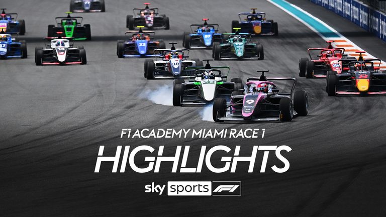 Highlights of race one from the second round of the F1 Academy series in Miami.