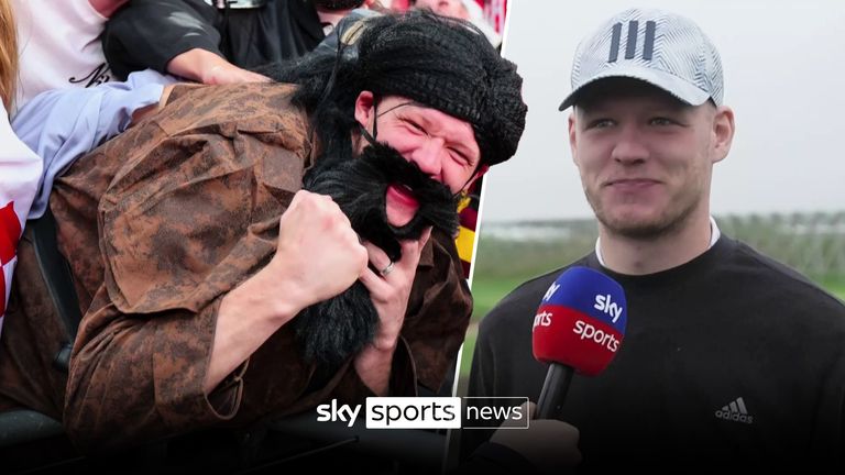 Arsenal goalkeeper Aaron Ramsdale explained why he was dressed as Harry Potter character Hagrid at the Championship playoff final.