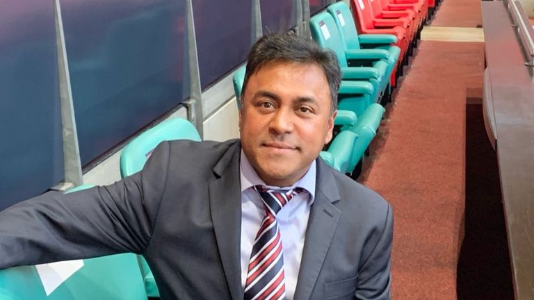 Former FA National Game Board member Abu Nasir at Wembley Stadium