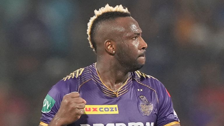 Kolkata Knight Riders' Andre Russell during the IPL (Associated Press)