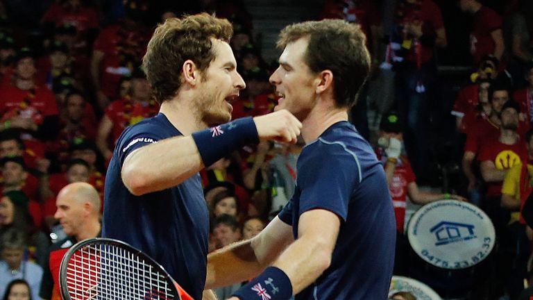 Andy Murray and Jamie Murray played doubles together in the 2015 Davis Cup final as Great Britain won the tournament