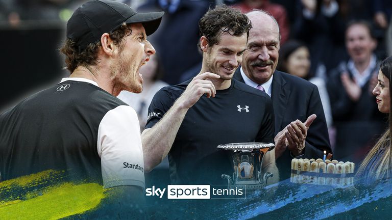 Andy Murray celebró su cumpleaños número 29 en 2016 al vencer a Novak Djokovic en la final del Masters de Roma con posiblemente el mejor punto de partido de su historia.
