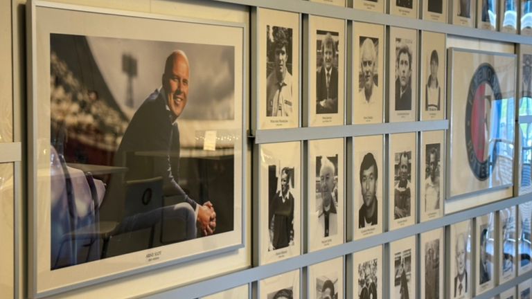 Arne Slot has pride of place among the gallery of Feyenoord's greats