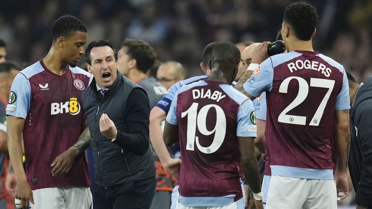 Unai Emery was visibly frustrated as Villa conceded twice in quick succession