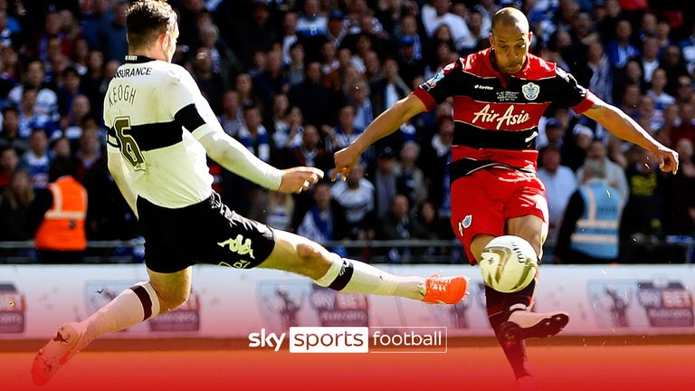 LONDON, ENGLAND - MAY 24: Bobby Zamora of QPR scores the winning goal during the Sky Bet Championship Playoff Final match between Derby County and Queens Park Rangers at Wembley Stadium on May 24, 2014 in London, England. (Photo by Ben Hoskins/Getty Images)
