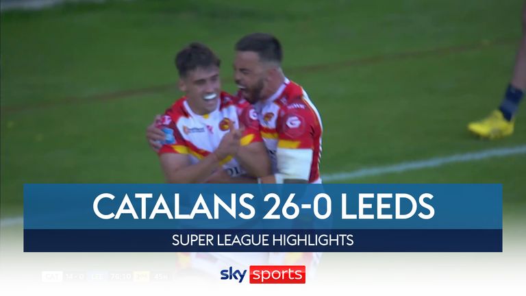 Highlights from the Super League match between Catalans Dragons and Leeds Rhinos.