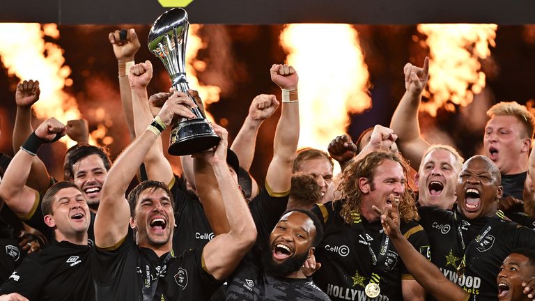 The Sharks clinched the European Challenge Cup with victory over Gloucester