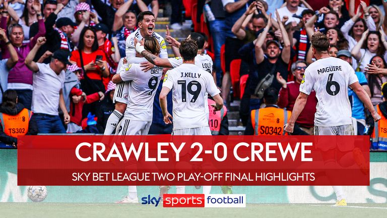 Crawley win at Wembley to seal promotion to League One