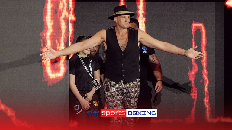 Tyson Fury during the ceremonial grand arrivals at the Boulevard City Music World, Riyadh, Saudi Arabia. The IBF, WBA, WBC and WBO heavyweight title fight between Tyson Fury v Oleksandr Usyk will take place on Saturday 18th May. Picture date: Tuesday May 14, 2024.