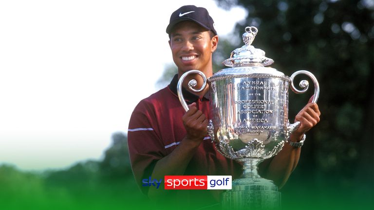 Check out highlights from Tiger Woods' four previous wins at the PGA Championship