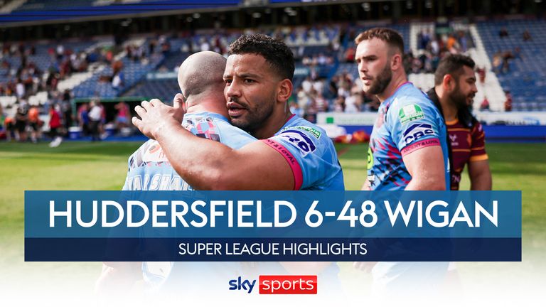 Highlights of the Super League match between Huddersfield Giants and Wigan Warriors.