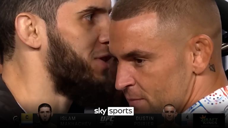 Islam Makhachev and Dustin Poirier pulled apart after heated faceoff!