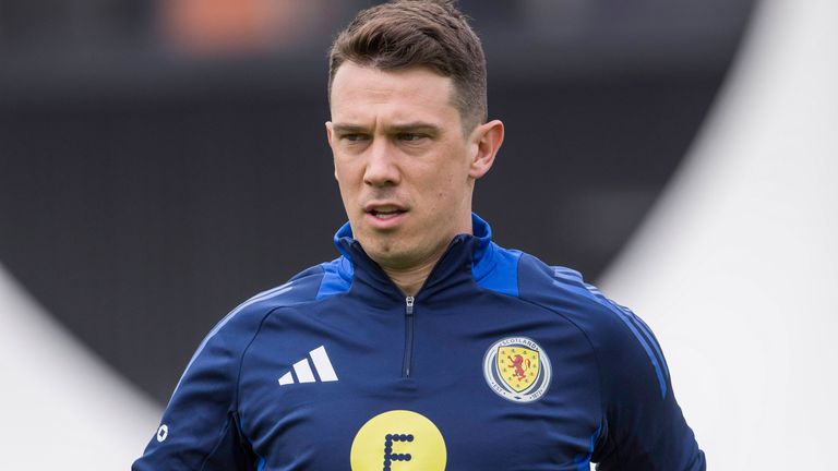 GLASGOW, SCOTLAND - MAY 30: Ryan Jack during a Scotland National Team training session at Lesser Hampden, on May 30, 2024, in Glasgow, Scotland.  (Photo by Craig Williamson/SNS Group)