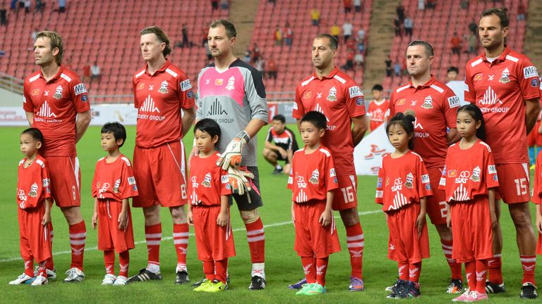 Jimmy Carter during a Liverpool Legends exhibition match in Bangkok