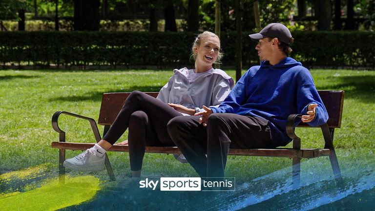 Katie Boulter and Alex de Minaur hit the park to discuss the early stages of their relationship and how their lives have changed in the past year.