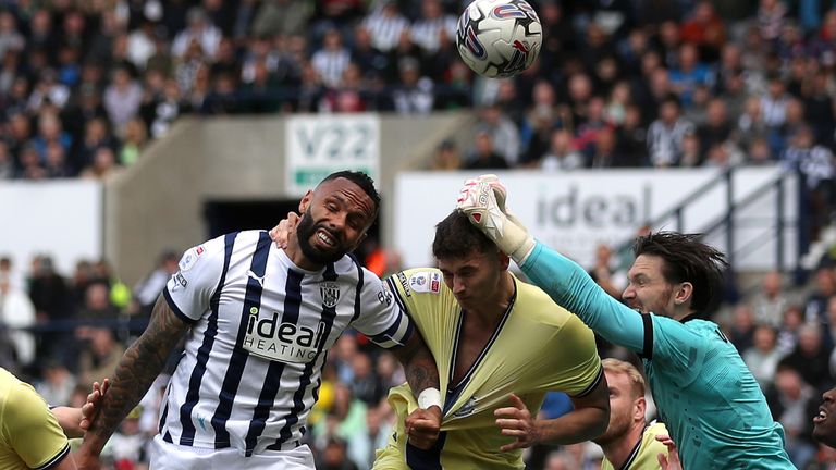 Kyle Bartley of West Bromwich Albion scores a goal to make it 2-0